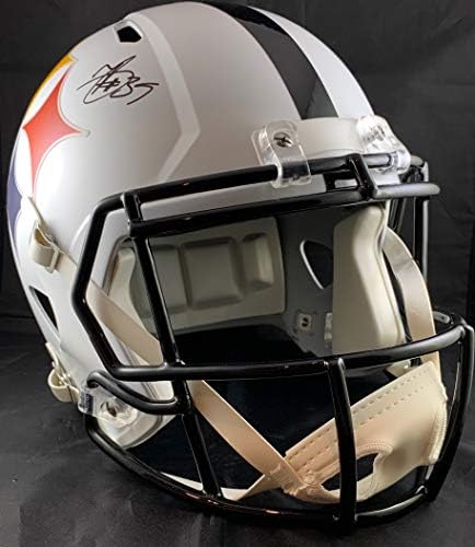 Minkah Fitzpatrick autografou o capacete em tamanho grande Pittsburgh Steelers Beckett