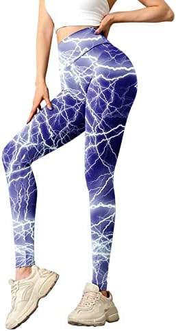 Leggings de ioga feminina Prinha calças magras de barriga de barriga para ioga Execução de ginástica executando calças atléticas