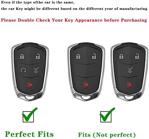 Tampa do FOB da chave Muzizyq para Cadillac Escalade XT5 CT6 CTS SRX ATS 5-Buttons Soft TPU Tampas completas Protetor Chave