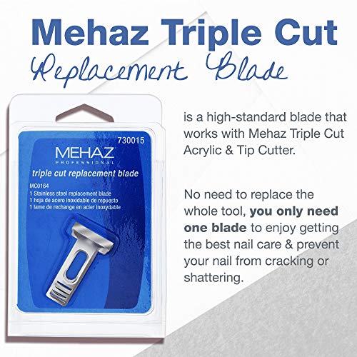 MEHAZ Substituição Tripla Cut Blade | Para mehaz, triplo corte acrílico e cortador de ponta | Aço inoxidável Substitua lâmina