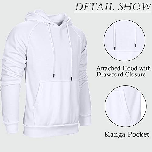 Duofier Men's Heavy Blend Fleece Pullover com capuz com moletom com bolso Kanga