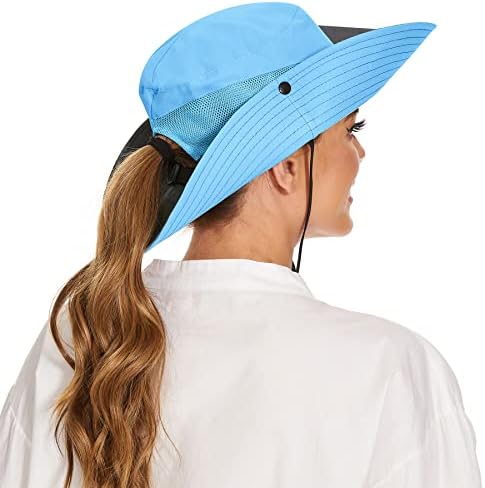 Zando Sun Womens Sun Hat com buraco de rabo de cavalo para mulheres Chapéus solar dobráveis ​​para mulheres Proteção UV Chapéu