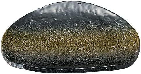 セトモノホンポ Placa de meia lua verde preta [8,4 x 7,3 x 1,0 polegadas] | Utensílios de mesa japoneses