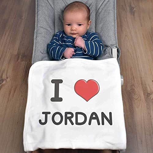 Azeeda 'eu amo Jordan' Cotton Baby Blanket/Shawl