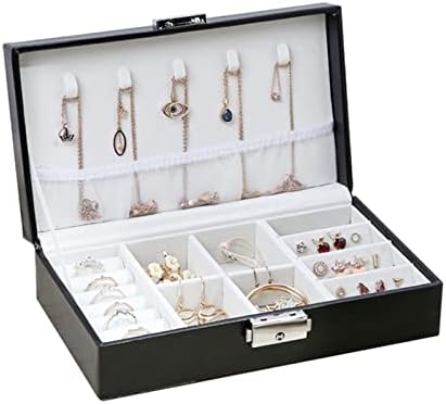 Yaoluu Jewelry Organizador de armazenamento Caixa de viagem caixa de jóias feminino Colar de couro anéis de colar de bretas