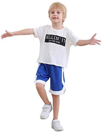 Toptie Boy's Basketball Shorts com bolsos de 9 polegadas de shorts atléticos