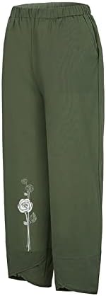 Calça de vestido etkia para mulheres petite mulheres sólidas calças casuais calças impressas calças de cintura elástica da cintura larga pernas largas