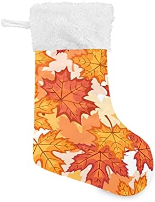 Meias de Natal de Alaza folhas coloridas de outono folhas clássicas clássicas personalizadas grandes decorações de meia