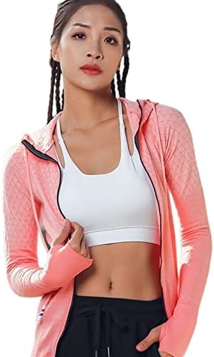 Miquanggo Workout Calça Mulheres Manga Longa Camisas de ioga Zipper sem costura Jackets Sports Sweatshirts Jackets de fitness feminino Jackets de pista de pista de treino Tops Leggings