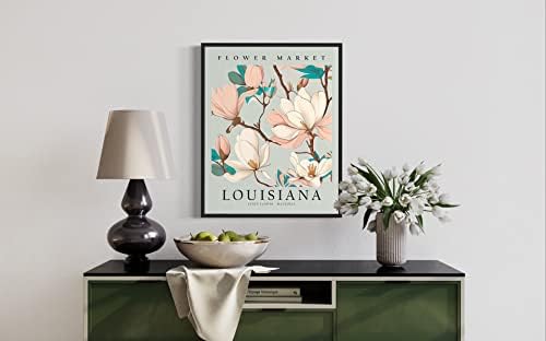 Louisiana Flower Market Art Print, Arte da parede de magnoliaflower, decoração de arte floral para quarto, cozinha,