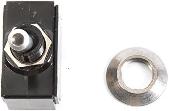 Sierra International TG23030 Crome cetim -Off spst altern switch com anel de retenção correspondente, branco/vermelho