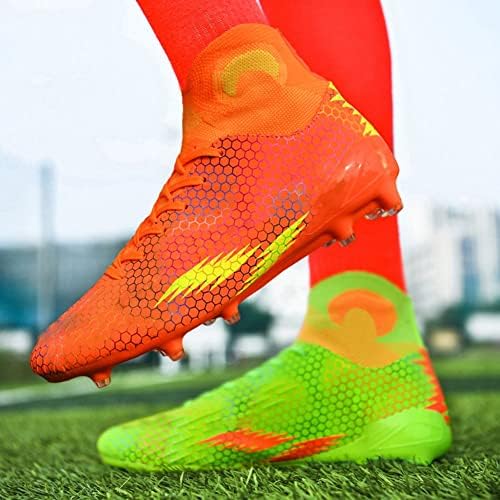 A ag que Welrung Unissex Cleats Professional Long Studs usa treinamento de futebol atlético resistente ao futebol para jovens