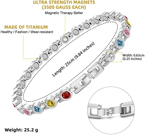 Jeroot Magnetic Tosklet & Bracelets for Women, pulseiras magnéticas com tornozelo com 3500 ímãs magnéticos de ultra força gauss