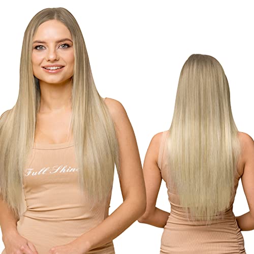 Full Shine 2packs Total 110g #18/222/60 de 12 polegadas de 12 polegadas Balayage fita loira platina em extensões de cabelo Remy Human Hair + Costura em Extensões de Cabelo