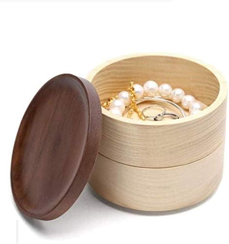 Caixa de jóias de cor de madeira de madeira maciça de madeira soldada Scdhzp, caixa de decoração de colar de brinco