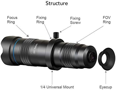 Mxiaoxia 28x Lens de zoom do telescópio, tripé monocular e portátil de selfie e outros smartphones adequados para esportes de viagem