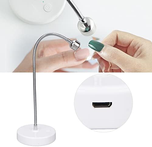 Lâmpada de unha LED UV, secador de unhas profissionais USB 3W com ganso rotativo de 360 ​​°, lâmpada de cura portátil