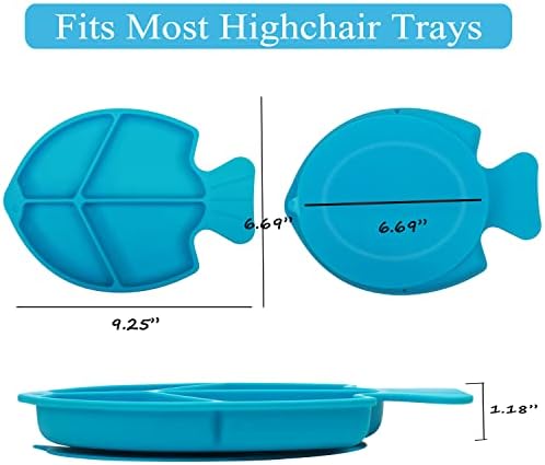 Placa de sucção para bebês, placas de silicone para crianças de alimentação de crianças se encaixam na maioria das cadeira alta
