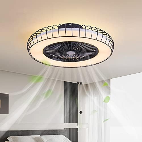 Dlsixyi American Bedroom Decor Lights LED 72W para sala de estar Fan de teto de baixo perfil Lâmpada leve Restaurante Sala de jantar Tabrãs de teto elétrico com luzes controle remoto