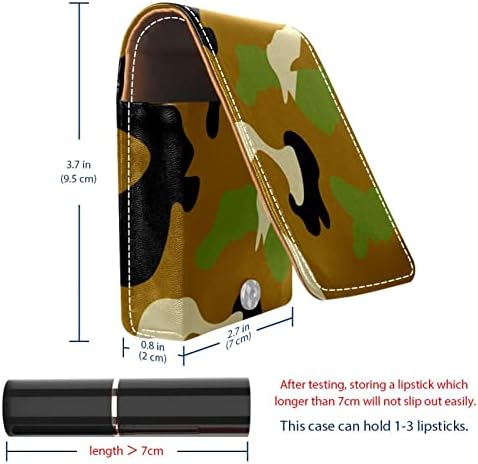 Mini estojo de batom com espelho para bolsa, organização de suporte portátil de impressão de camuflagem