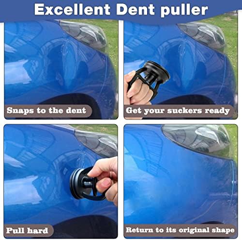 Kit de puxador de dente de carro VPORY - poderoso kit de remoção de dente 4 pacotes Copo de sucção Pulcurador de dente de carro Dent Dent Ferramenta para telhas de reparo de carro levantamento de espelho e objetos movendo