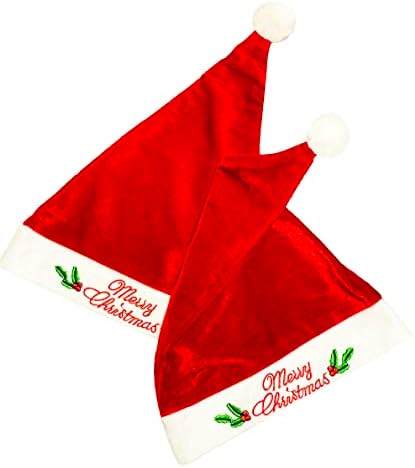 Eveaid 2pcs bordou chapéus de Papai Noel para adultos chapéu de Papai Noel para adultos para suprimentos de festa de ano novo de Natal