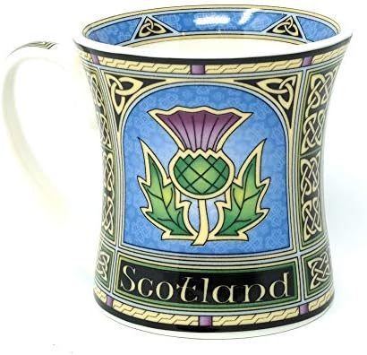 Conjunto real de Tara de 1 porta -chá da Escócia com cardo e 2 canecas com cardo novo porcelana escocesa de osso