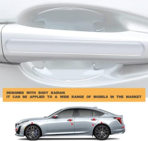 TEMI 8pcs 3D Transparente Carneira da porta do carro Protetor de xícara de copo, porta da porta do carro Acessórios protetores