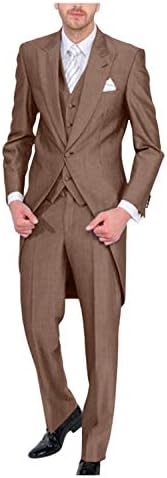 Wemaliyzd Men's 3 PC Tailcoat Suit para Wedding 1 Button Jacket Son Súngas
