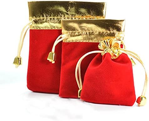 12pcs Super Soft Jewelry Bags, sacolas de veludo com cordões, bolsa de maquiagem para festas de festas de veludo festas, para material de festa de Natal