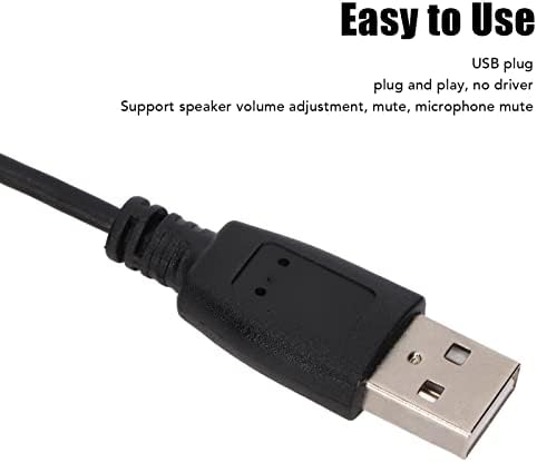 Fone de ouvido USB serinciente com microfone para laptop PC, fone de ouvido telefônico com o controle de microfone