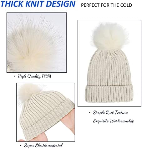 Mulheres gorros chapéus luvas de inverno, chapéu quente e luvas de malha macia, boné de abastecimento de ladras, chapéus