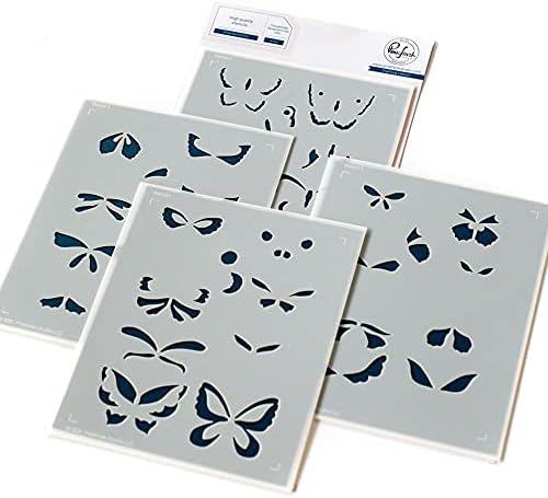 Pinkfresh Studio Pequenas borboletas - carimbo, estênceis de camadas e matriz - 3 itens