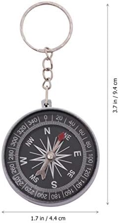 Nuobesty Compass Key Chain Pirate Compass Key Ring Mini Compass Bag Pinging Keychain Silver Compass Pinging Decor for Kids Camping caminhando
