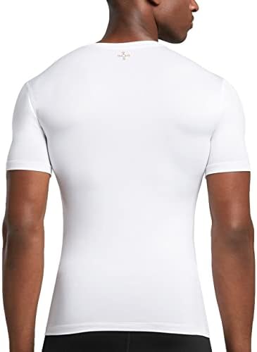 Tommie Copper Men's Core Compressão de manga curta Camisa de pescoço | UPF 50, camada base respirável para esportes, academia e