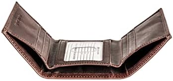 Evergreen New Orleans Saints Brown Tri Fold Wallet, de couro genuíno com caixa de presente incluída