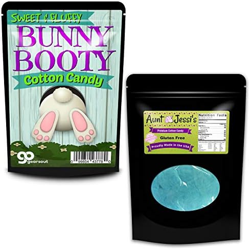 Gearsout Bunny Booty Cotton Candy-doce e fofo Butt Butt Candy para crianças-sem glúten, azul