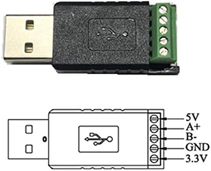 Adaptador de conversor USB a RS485 com chip FTDI 3.3V 5V para medidor inteligente, Windows Mac suportado, preto