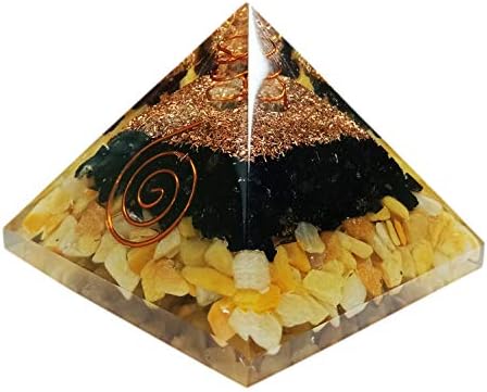 Orgono Pirâmide grande turmalina e Aventurine Gerador de Energia de Cristal EMF Meditação Cura
