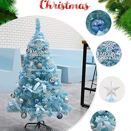 Yumuo Blue Flocked Christmas Árvores, lindas árvores artificiais de Natal para Festival de Casamento em Casa de Natal