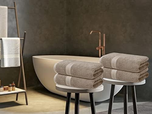 Toalhas Avalon Toalhas de banho bege tamanho 27x54 polegadas toalhas de algodão para banheiro, altamente absorvente e macio, secagem rápida, qualidade de hotel e spa, toalhas de banheiro perfeitas para uso diário