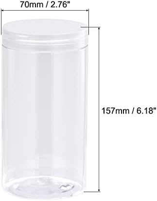 Jarros de plástico redondos de Uxcell com tampa superior de parafuso transparente, 17oz/ 500ml de contêineres vazios de boca