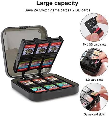 Geometria Tropical Plant Game Card Case para Switch Caixa de armazenamento portátil de comutação de padrões personalizados com 24 slots