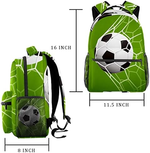 Backpack Rucksack School Bag Travel Casual Daypack para mulheres meninas adolescentes, futebol no gol