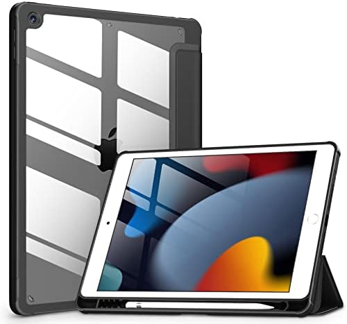Caso DTTocase para iPad 9 /8 / 7ª geração 10,2 polegadas, limpeza de volta, tampa da estrutura à prova de choque da
