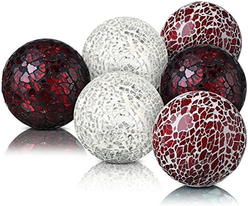 Conjunto de bola decorativa de 6,5 cm/ 2,5 polegadas de vidro de vidro esfera de vidro esfera de vidro bolas de vidro decorativo