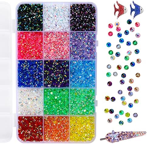 Strass para artesanato, strass de geléia de 3 mm, strass coloridos, jóias coloridas para unhas, gemas e strass, strass arco -íris, jóias