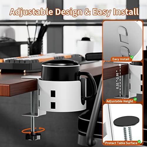 Grampo de porta de mesa grande de mesa grande atualizada, porta-copos anti-lampes para mesa, duráveis ​​5 direções