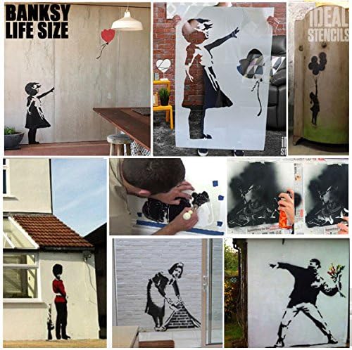Estêncil de graffiti de rato Banksy - Rato de pincel/decoração de casa reutilizável e estêncil de pintura a artesanato de arte