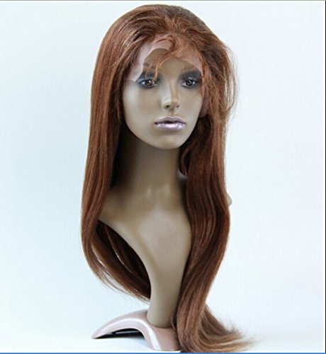 Hair Dajun 16 Cabelo de renda cheia perucas de cabelo virário Mulheres peruanas Virgem Remy Human Human Yaki cor reta #4